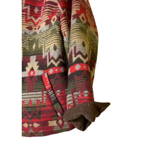 Coldwater Creek Western Southwestern Aztec Wool Blend Blazer Jacket Size 12 Boho - Picture 4 of 9